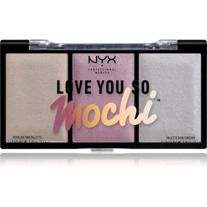 NYX Professional Makeup Love You So Mochi paletka rozjasňovačov odtieň 02 Arcade Glam 3 x 5,4 g