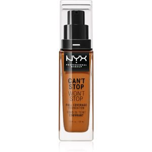 NYX Professional Makeup Can't Stop Won't Stop vysoko krycí make-up odtieň 20 Deep Rich 30 ml