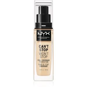 NYX Professional Makeup Can't Stop Won't Stop Full Coverage Foundation vysoko krycí make-up odtieň 6.3 Warm Vanilla 30 ml