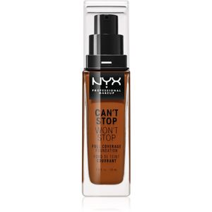 NYX Professional Makeup Can't Stop Won't Stop vysoko krycí make-up odtieň 22.7 Deep Walnut 30 ml