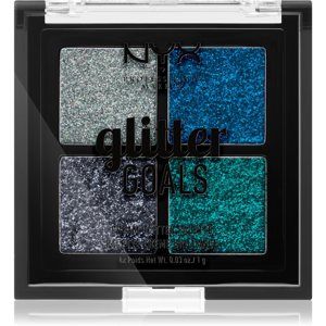 NYX Professional Makeup Glitter Goals paletka lisovaných trblietok malé balenie odtieň 01 Glacier 4 x 1 g
