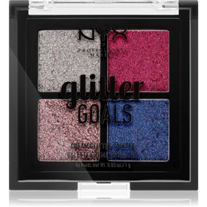 NYX Professional Makeup Glitter Goals paletka lisovaných trblietok malé balenie odtieň 03 Love On Top 4 x 1 g