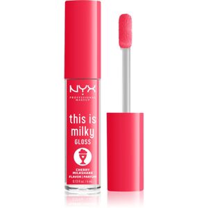 NYX Professional Makeup This is Milky Gloss Milkshakes hydratačný lesk na pery s parfumáciou odtieň 13 Cherry Milkshake 4 ml