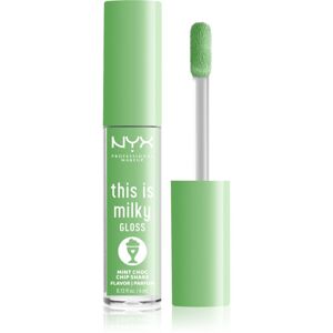 NYX Professional Makeup This is Milky Gloss Milkshakes hydratačný lesk na pery s parfumáciou odtieň 15 Mint Choc Chip Shake 4 ml