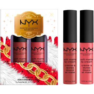 NYX Professional Makeup Limited Edition Xmass Mrs Claus Oh Deer Soft Matte Lip Cream Set sada na pery odtieň 2 2x8 ml