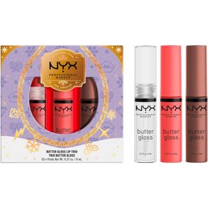 NYX Professional Makeup Limited Edition Xmass 2022 Mrs Claus Oh Deer Butter Gloss Trio sada leskov na pery