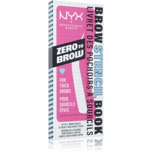 NYX Professional Makeup Zero To Brow Stencil Book šablóna na obočie 02 Thick 4 ks