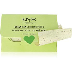 NYX Professional Makeup Blotting Paper papieriky na zmatnenie so zeleným čajom 100 ks