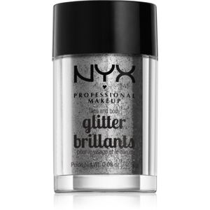 NYX Professional Makeup Glitter Goals Glitre na tvár i telo odtieň 10 Silver 2.5 g