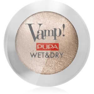 Pupa Vamp! Wet&Dry očné tiene pre mokré a suché použitie s perleťovým leskom odtieň 100 Champagne Gold 1 g