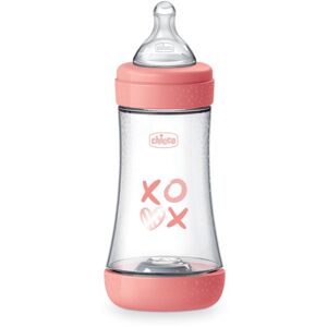 Chicco Perfect 5 dojčenská fľaša 2 m+ Medium Flow Pink 240 ml