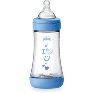 Chicco Perfect 5 dojčenská fľaša 2 m+ Medium Flow Blue 240 ml