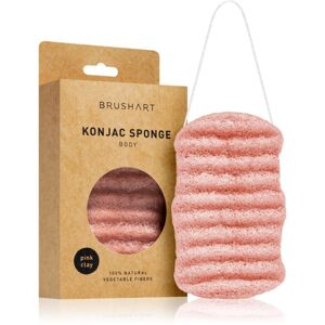 BrushArt Home Salon Konjac sponge jemná exfoliačná hubka na telo Pink clay