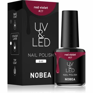 NOBEA UV & LED Nail Polish gélový lak na nechty s použitím UV/LED lampy lesklý odtieň Red violet #27 6 ml