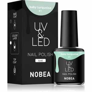 NOBEA UV & LED Nail Polish gélový lak na nechty s použitím UV/LED lampy lesklý odtieň Baby turquoise #1 6 ml
