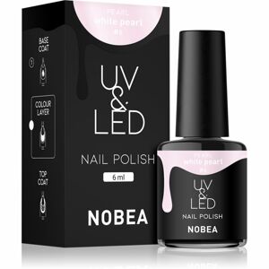 NOBEA UV & LED Nail Polish gélový lak na nechty s použitím UV/LED lampy lesklý odtieň White pearl #6 6 ml
