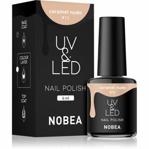 NOBEA UV & LED Nail Polish gélový lak na nechty s použitím UV/LED lampy lesklý odtieň Caramel nude #12 6 ml
