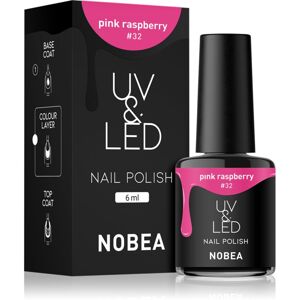 NOBEA UV & LED Nail Polish gélový lak na nechty s použitím UV/LED lampy lesklý odtieň Pink raspberry #32 6 ml