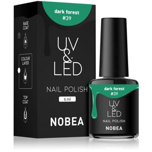 NOBEA UV & LED Nail Polish gélový lak na nechty s použitím UV/LED lampy lesklý odtieň Dark forest #39 6 ml