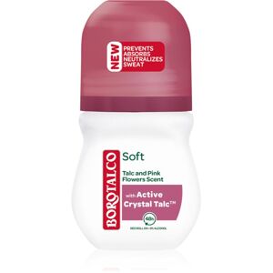 Borotalco Soft Talc & Pink Flower guličkový dezodorant roll-on bez alkoholu 50 ml
