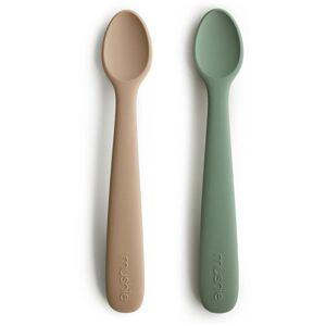 Mushie Silicone Feeding Spoons lyžička Dried Thyme/Natural 2 ks