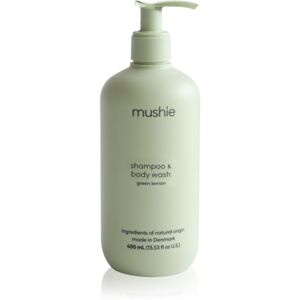 Mushie Organic Baby sprchový gél a šampón 2 v 1 pre deti Green Lemon 400 ml