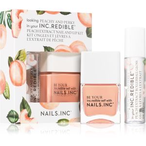 Nails Inc. Peachy and Perky výhodné balenie na nehty a rty