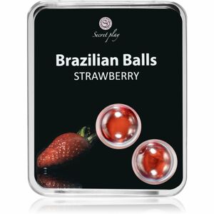 Secret play Brazilian 2 Balls Set telový olej Strawberry 8 g