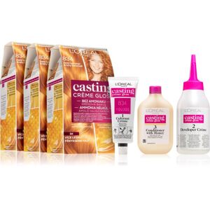 L’Oréal Paris Casting Crème Gloss farba na vlasy 834 Light Copper Gold Blonde (výhodné balenie)