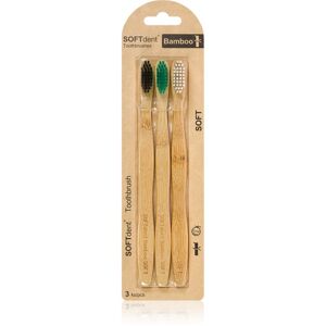 SOFTdent Bamboo Medium - 3 pack bambusová zubná kefka 3 ks