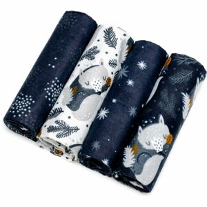 T-Tomi Cloth Diapers Night Foxes látkové plienky 76x76 cm 4 ks