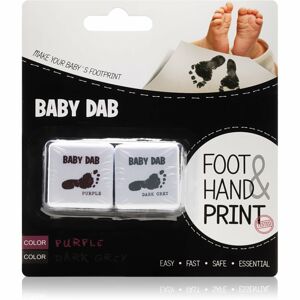 Baby Dab Foot & Hand Print Purple & Grey farba na detské odtlačky 2 ks 2 ks