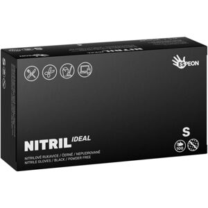 Espeon Nitril Ideal Black nitrilové nepudrované rukavice veľkosť S 100 ks