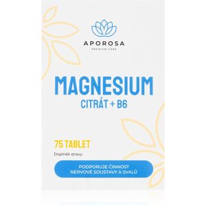 Aporosa Magnesium Citrát + B6 tablety na podporu normálnej činnosti nervovej sústavy, svalov, zubov a zníženie únavy 75 tbl