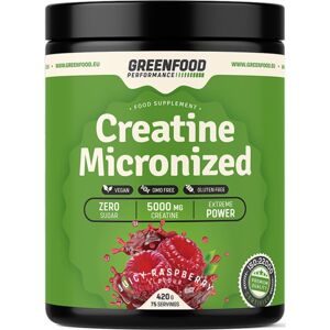 GreenFood Nutrition Performance Creatine Micronized podpora športového výkonu príchuť Juicy Raspberry 420 g