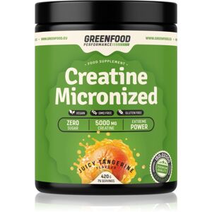 GreenFood Nutrition Performance Creatine Micronized podpora športového výkonu príchuť Juicy Tangerine 420 g