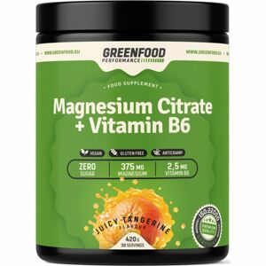 GreenFood Nutrition Performance Magnesium Citrate + Vitamin B6 podpora spánku a regenerácie príchuť juicy tangerine 420 g