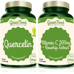 GreenFood Nutrition Quercetin + Vitamin C 500 mg sada (na podporu imunitného systému)