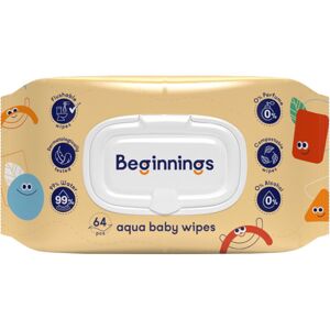 Beginnings Aqua Baby Wipes vlhčené obrúsky pre deti 64 ks