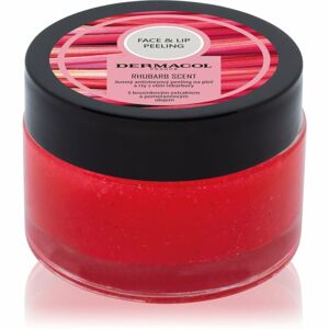 Dermacol Face & Lip Peeling Rhubarb cukrový peeling na pery a líca 50 ml