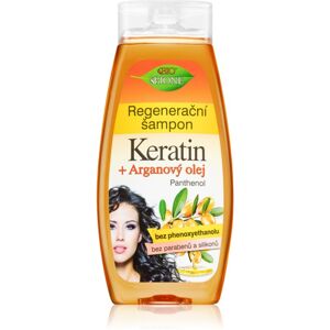Bione Cosmetics Keratin + Arganový olej regeneračný šampón na lesk a hebkosť vlasov 400 ml