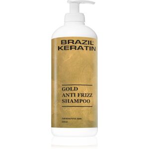 Brazil Keratin Anti Frizz Gold Shampoo hĺbkovo regeneračný šampón pre suché a slabé vlasy 550 ml
