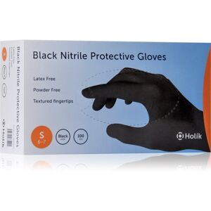 Holík Nitril Black nitrilové nepudrované ochranné rukavice veľkosť S 100 ks