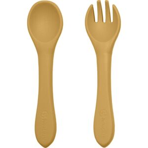 Petite&Mars Take&Match Silicone Cutlery príbor Intense Ochre 6 m+ 2 ks