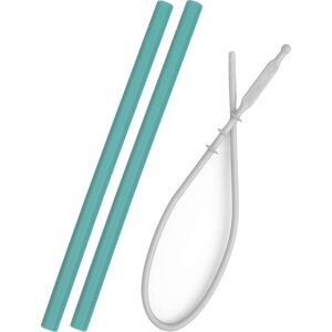 Minikoioi Straw With cleaning brush silikónová rúrka s kefkou Green 2 ks