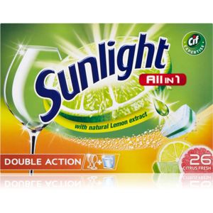 Sunlight All in 1 Double Action tablety do umývačky (Citrus Fresh) 26 ks
