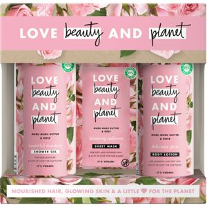 Love Beauty & Planet Blooming Radiance Muru Muru Butter & Rose darčeková sada (na telo a tvár)