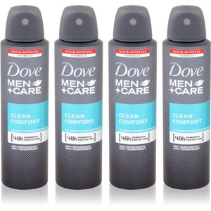 Dove Men+Care Clean Comfort antiperspirant v spreji 4 x 150 ml (výhodné balenie) pre mužov