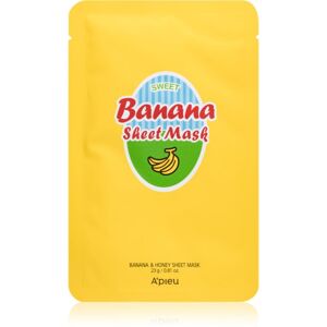 A´pieu Banana vyživujúca plátienková maska pre rozjasnenie a vyhladenie pleti 23 g