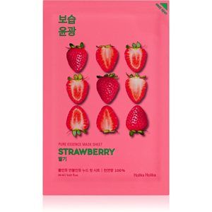 Holika Holika Pure Essence Strawberry rozjasňujúca plátienková maska pre jednotný tón pleti 23 ml